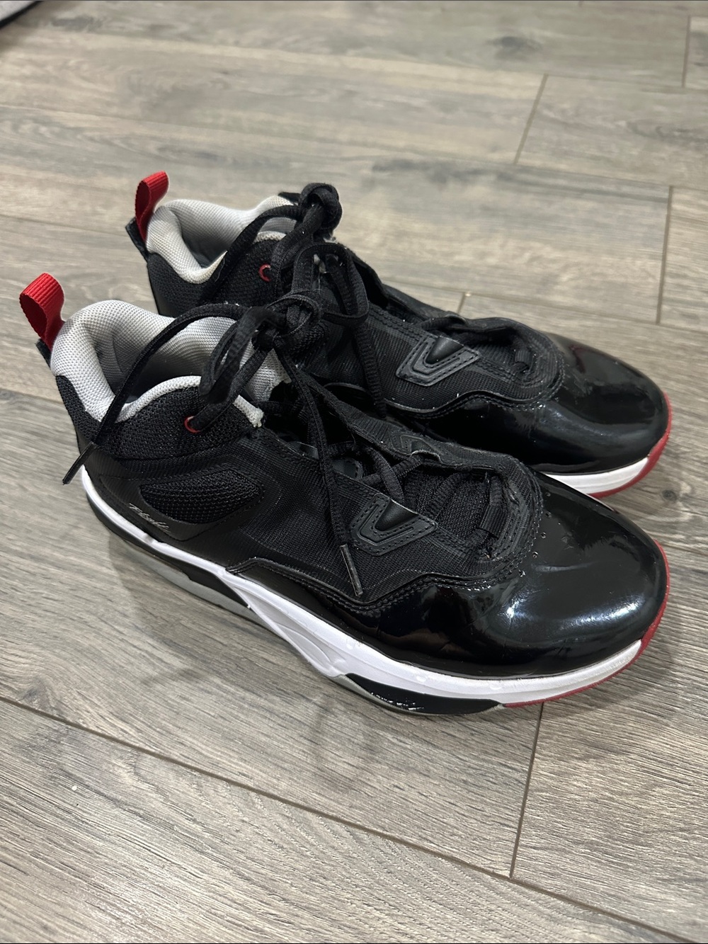 Jordan Stay Loyal 3 Basketball Shoes Youth 4.5 Black and Red Athletic Sneakers